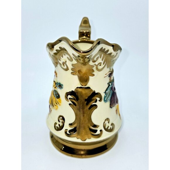 Vintage Wade England Festival Pitcher W/ Gold Trim & Dancing Couple Design - Picture 3 of 6